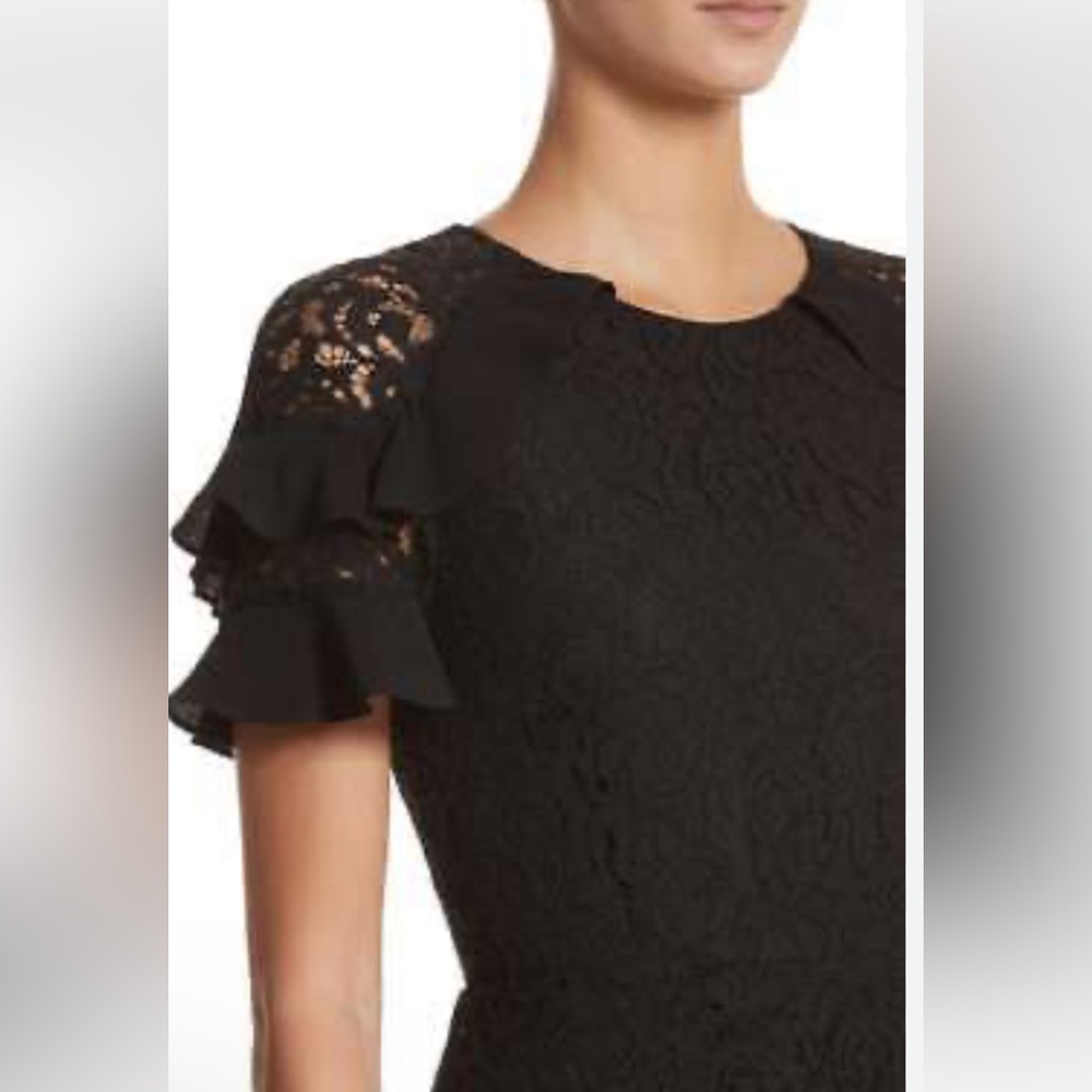 Burberry Lace Ruffle Sleeves Midi Dress - Picture 4 of 13
